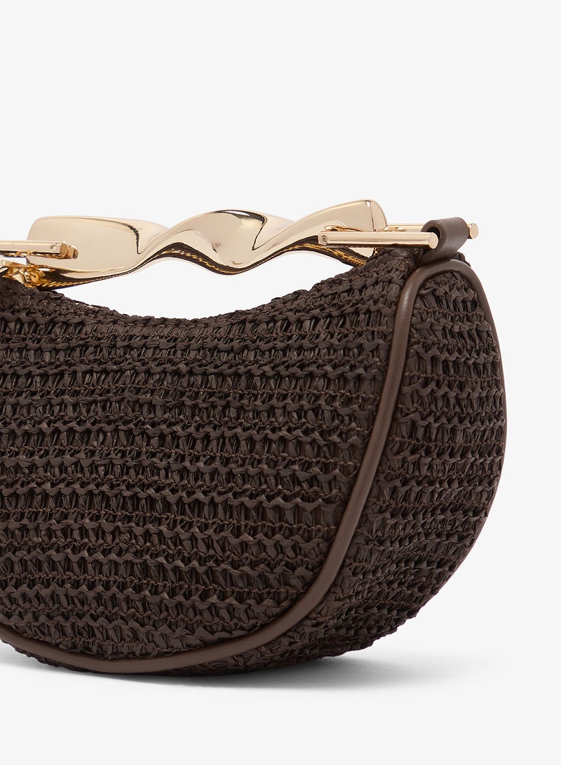 جلاموروس حقيبة يد رافيا بمقبض ذهبي - Image 3